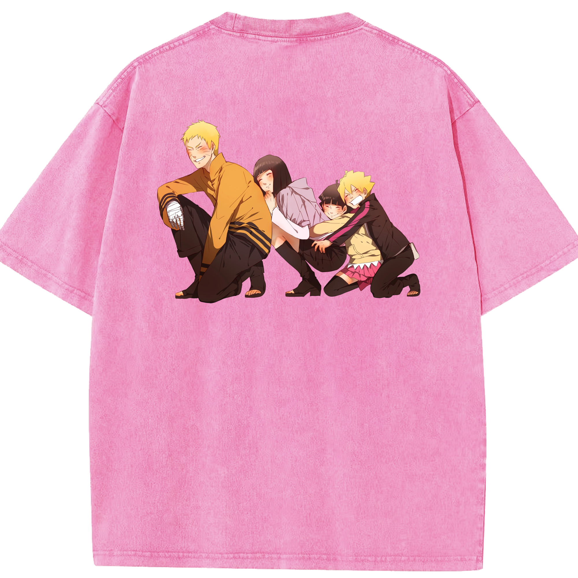 （画像用） NARUTO -ナルト- うずまき ナルト Uzumaki Naruto 綿100% ヴィンテージ風 半袖Tシャツ（背面プリント）